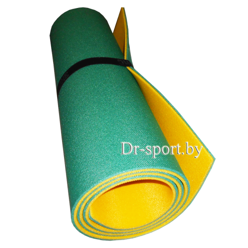 Коврик (пенка) гимнастический/туристический 8*0.6L1.8 зеленый/желтый